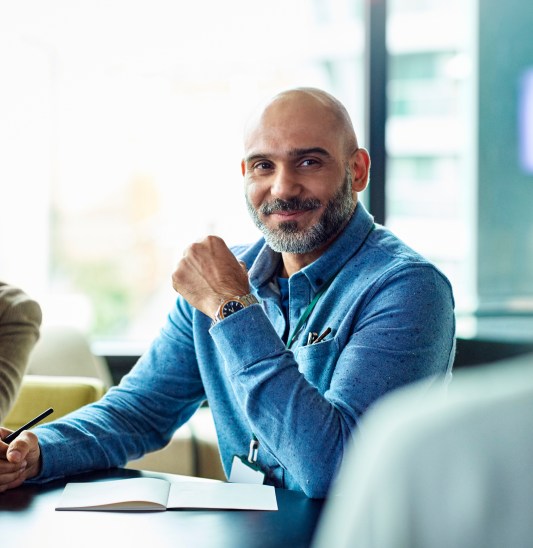 Our employees meeting in office